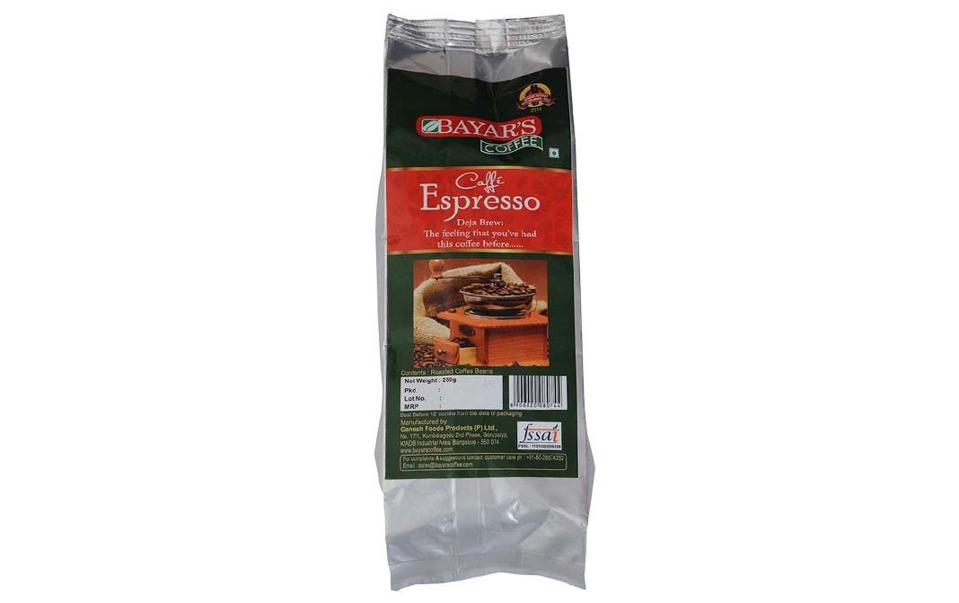Bayars Coffee Cafe Espresso, Breakfast Blend Coffee Beans   Pack  250 grams